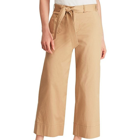 Lauren Ralph Lauren Pants - Lauren Ralph Lauren -Twill Cropped Wide-Leg Pants